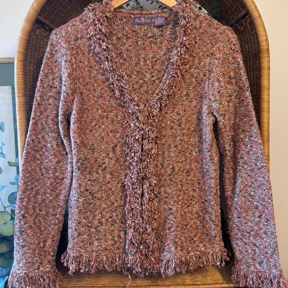 Y2k bauxbei knit fringe cardigan